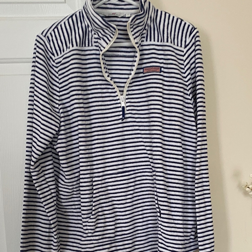 Vineyard Vines Navy and White Quarter-Zip
